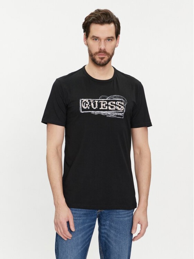 Guess T-Shirt M4GI26 J1314 Czarny Slim Fit