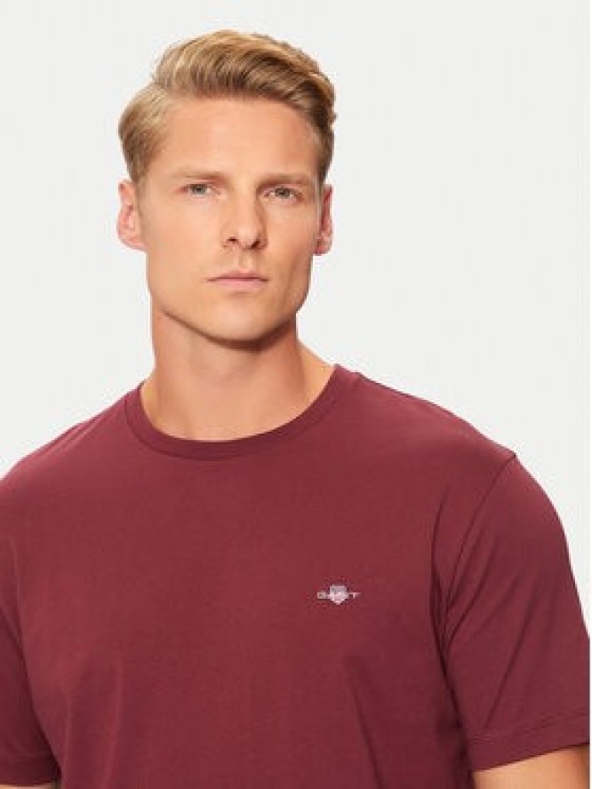 Gant T-Shirt Shield 2003184 Bordowy Regular Fit