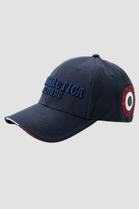 AERONAUTICA MILITARE Granatowa czapka With Tricolor Details