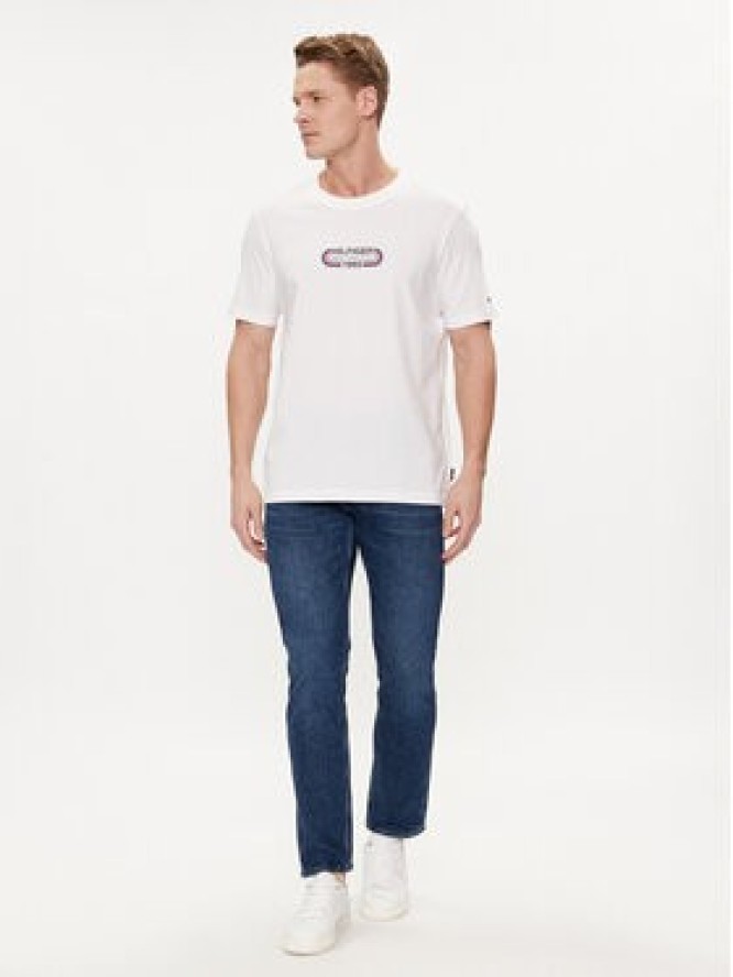 Tommy Hilfiger T-Shirt Track Graphic MW0MW34429 Biały Regular Fit