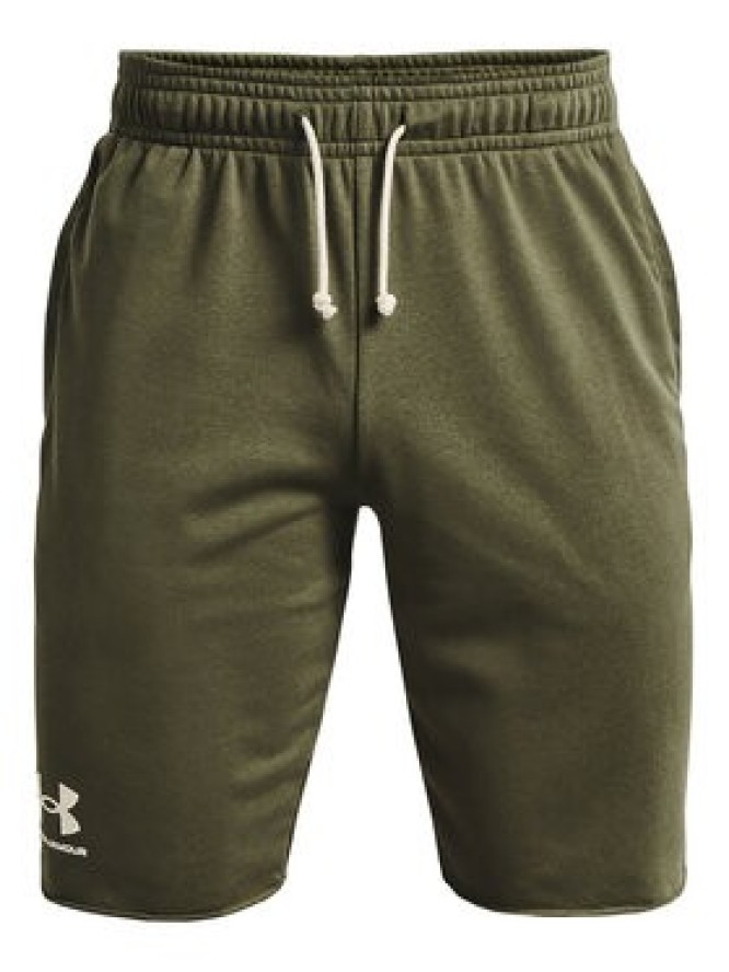 Under Armour Szorty sportowe UA RIVAL TERRY SHORT 1361631 Khaki Regular Fit