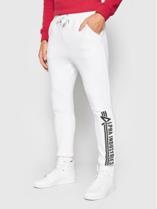 Alpha Industries Spodnie dresowe Jogger 118364 Biały Regular Fit