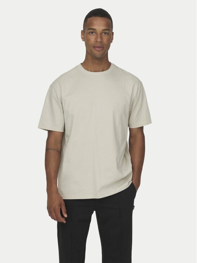 Only & Sons T-Shirt Fred 22022532 Beżowy Relaxed Fit