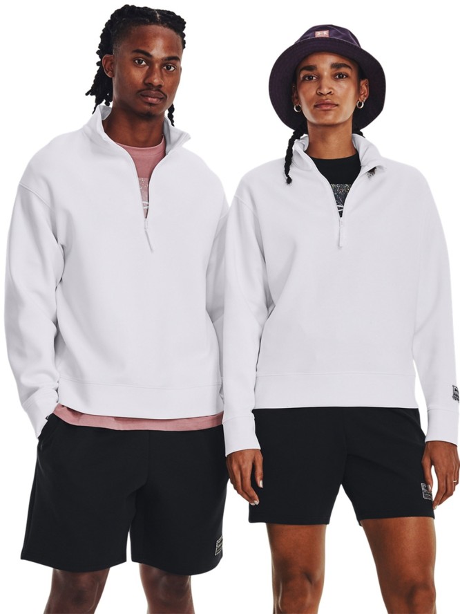 Bluza dresowa uniseks Under Armour UA Summit Knit 1/2 Zip - biała