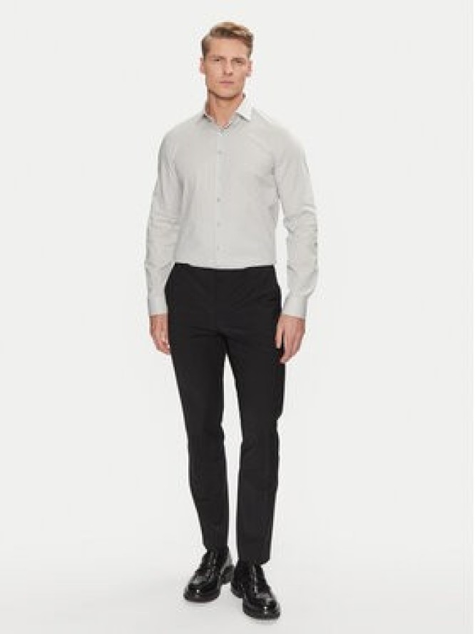 Calvin Klein Koszula Poplin Stretch Slim Shirt K10K108229 Szary Slim Fit