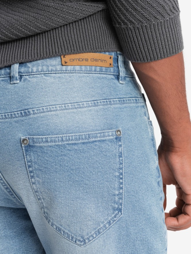 Spodnie męskie jeansowe STRAIGHT LEG - jasnoniebieskie V2 OM-PADP-0133 - XL