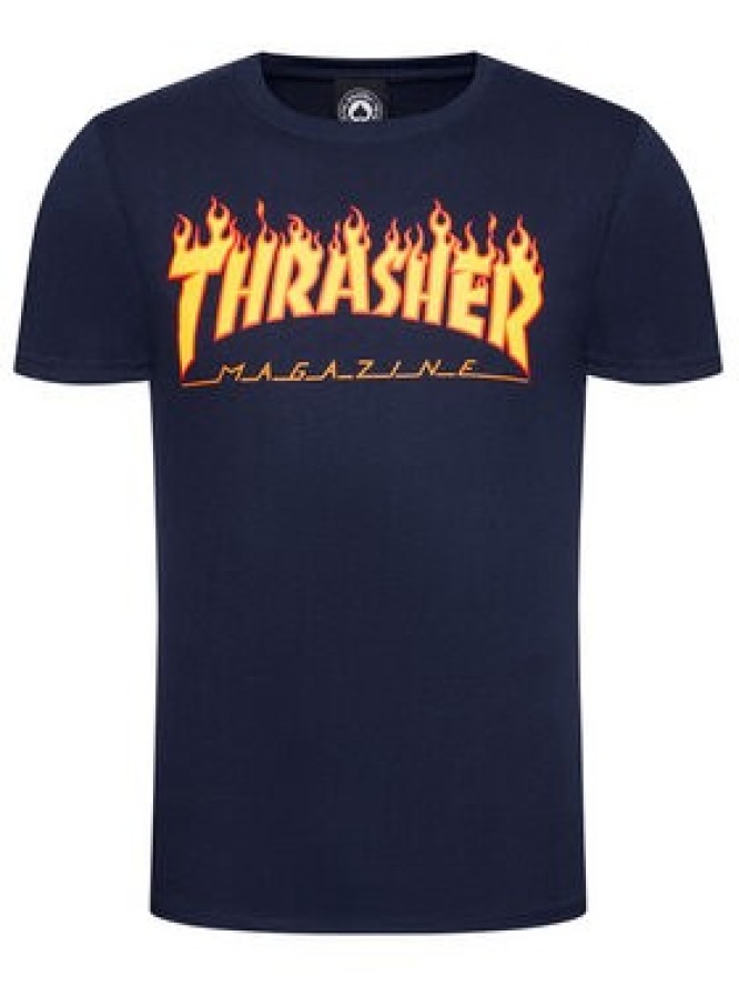 Thrasher T-Shirt Flame Granatowy Regular Fit