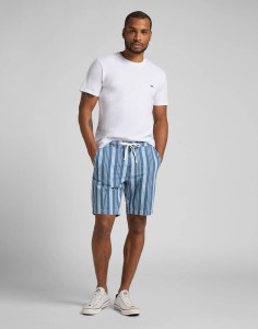 LEE DRAWSTRING SHORT MĘSKIE SZARTY W PASKI INDIGO L73UKODK 112120782