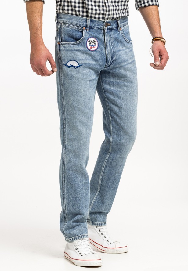 WRANGLER GREENSBORO MĘSKIE SPODNIE JEANSOWE JEANSY DŻINSY RACING INDIGO W15QBF22Y