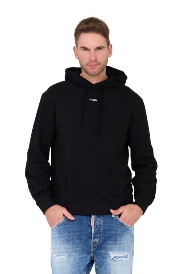 HUGO Czarna bluza Sweatshirt with hood