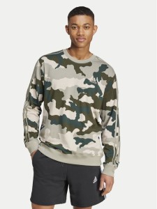 adidas Bluza Seasonal Essentials Camouflage IV7381 Zielony Regular Fit