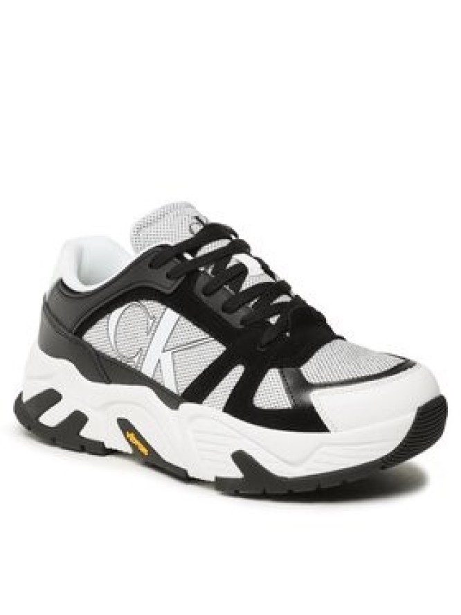 Calvin Klein Jeans Sneakersy Chunky Runner Vibram Lth Mix YM0YM00719 Biały