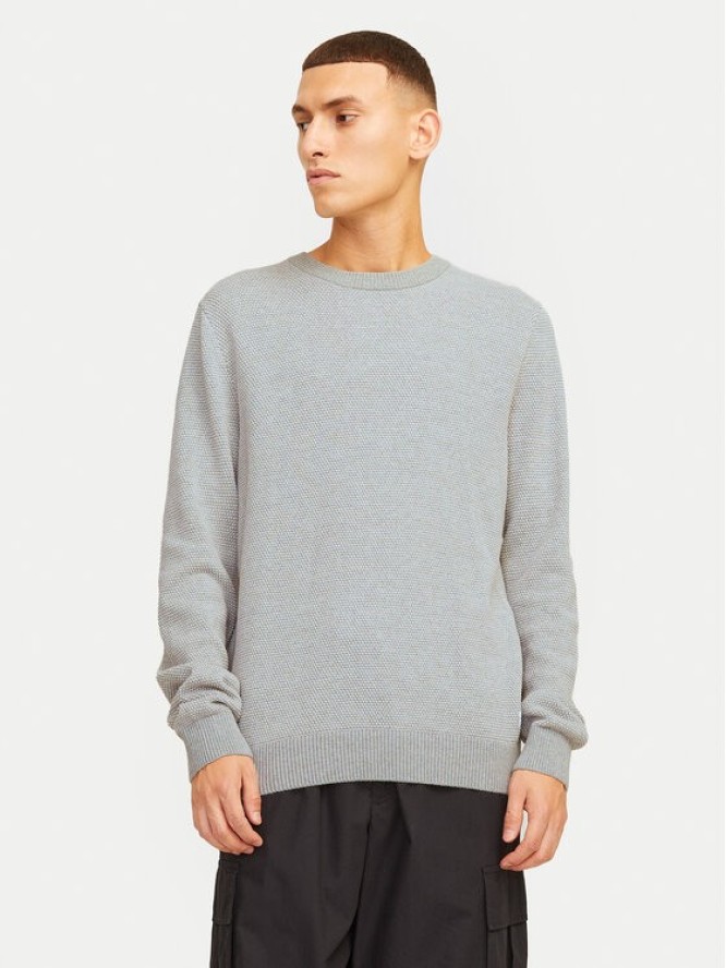 Jack&Jones Sweter Globe 12258139 Szary Regular Fit