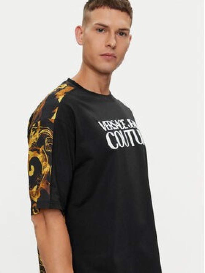 Versace Jeans Couture T-Shirt 76GAH613 Czarny Regular Fit