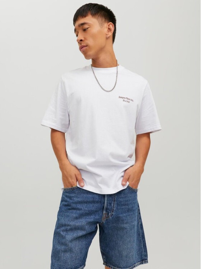 Jack&Jones T-Shirt Grocery 12230754 Biały Oversize