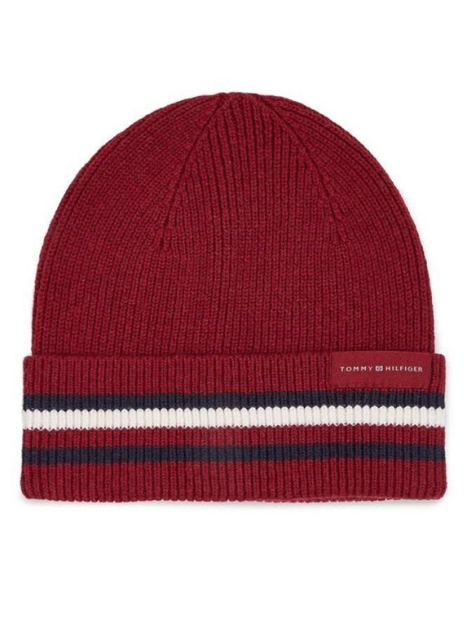 Tommy Hilfiger Czapka Corporate Beanie AM0AM11484 Czerwony