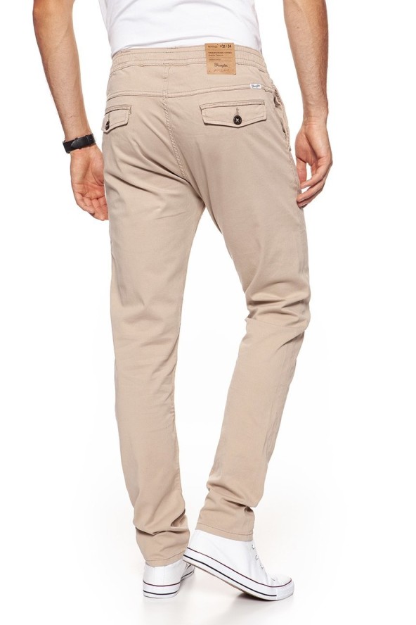 WRANGLER SPODNIE MĘSKIE DRAWSTRING CHINO CAMEL WASHED W16DP749J $