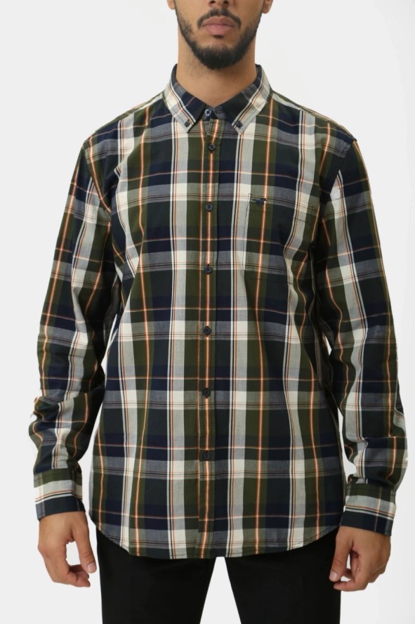 Męska Koszula MUSTANG Chester Green Multi Check 1015624 12644