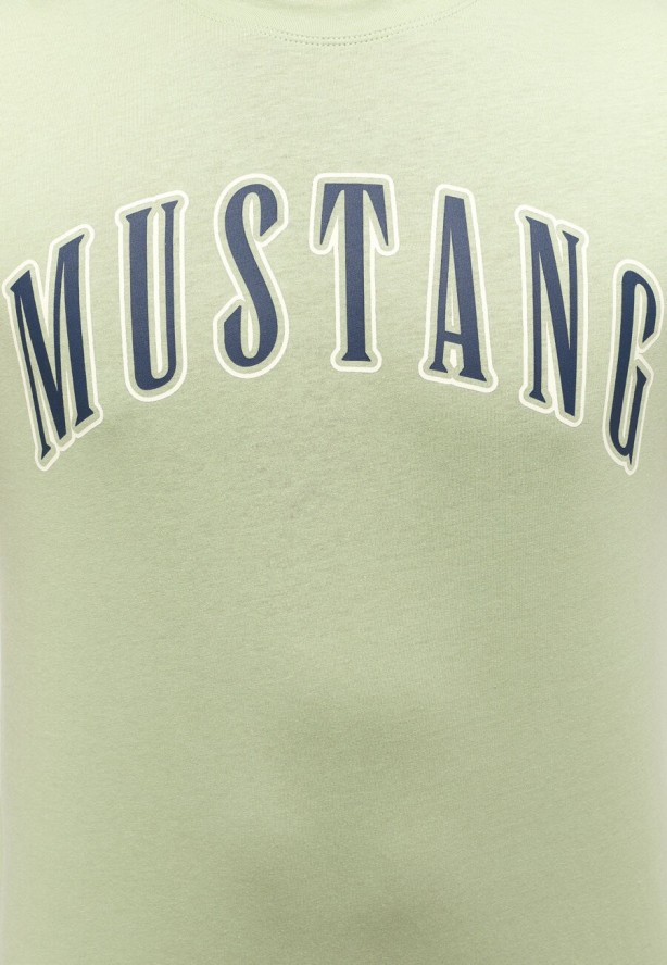 MUSTANG Austin Męski T-shirt Koszulka Logo Nadruk Swamp 1014927 6190