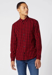 WRANGLER LS 1PKT SHIRT MĘSKA KOSZULA FORMULA RED W5A14MXWO