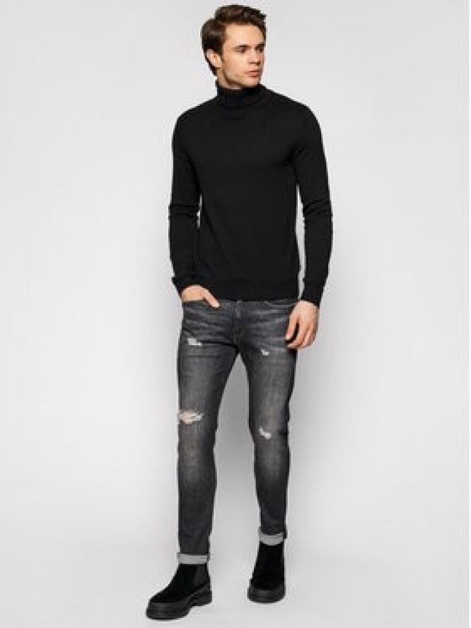 Jack&Jones Golf Emil Knit Roll Neck 12157417 Czarny Regular Fit