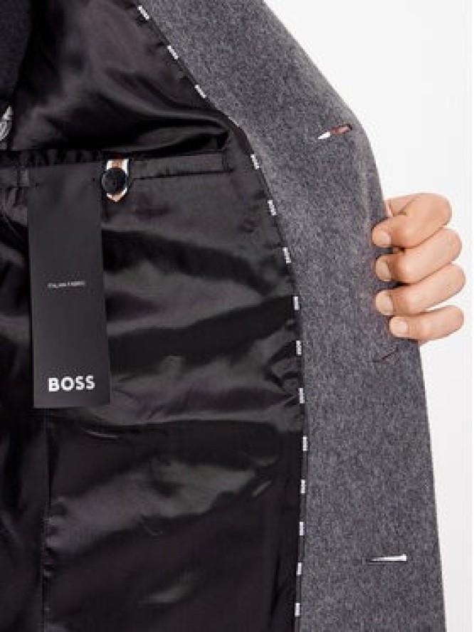 Boss Płaszcz wełniany H-Hyde-C-224 50485199 Szary Regular Fit