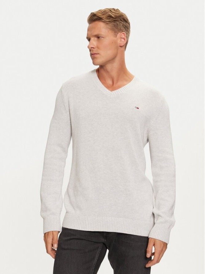 Tommy Jeans Sweter Essential DM0DM19429 Błękitny Slim Fit