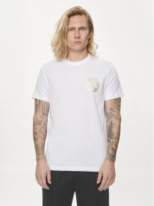 Versace Jeans Couture T-Shirt 76GAHT02 Biały Regular Fit