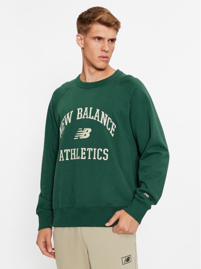 New Balance Bluza Athletics Varsity Fleece Crewneck MT33550 Zielony Regular Fit