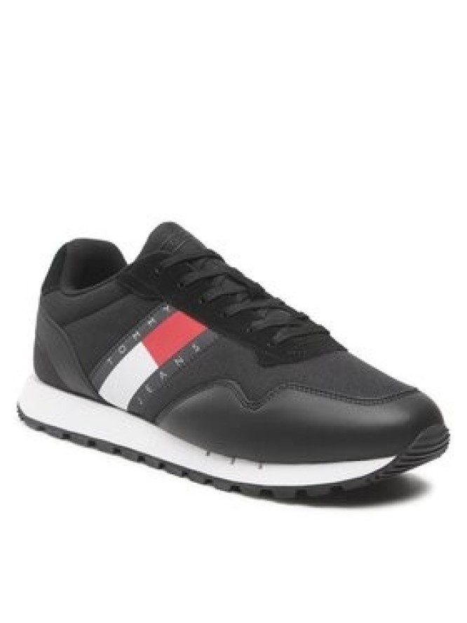 Tommy Jeans Sneakersy Retro Leather Runner EM0EM01081 Czarny