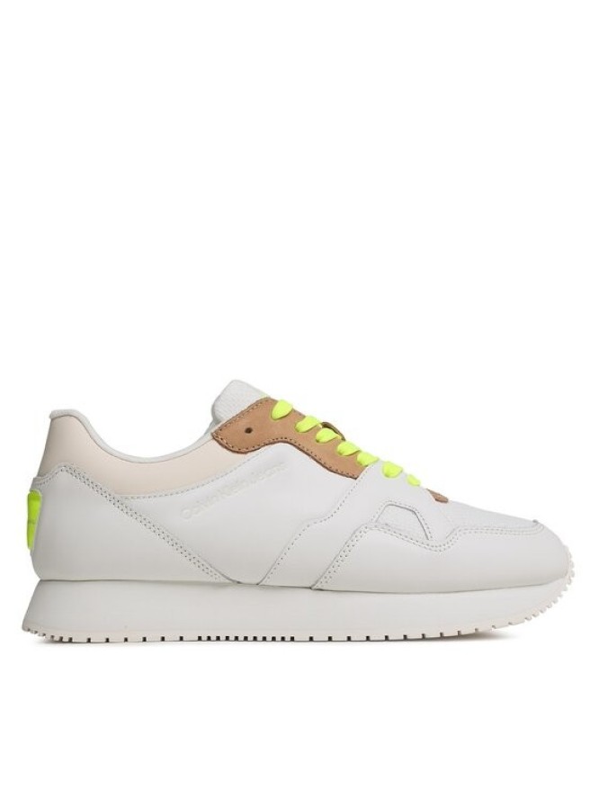 Calvin Klein Jeans Sneakersy Retro Runner Fluo Contrast YM0YM00619 Biały