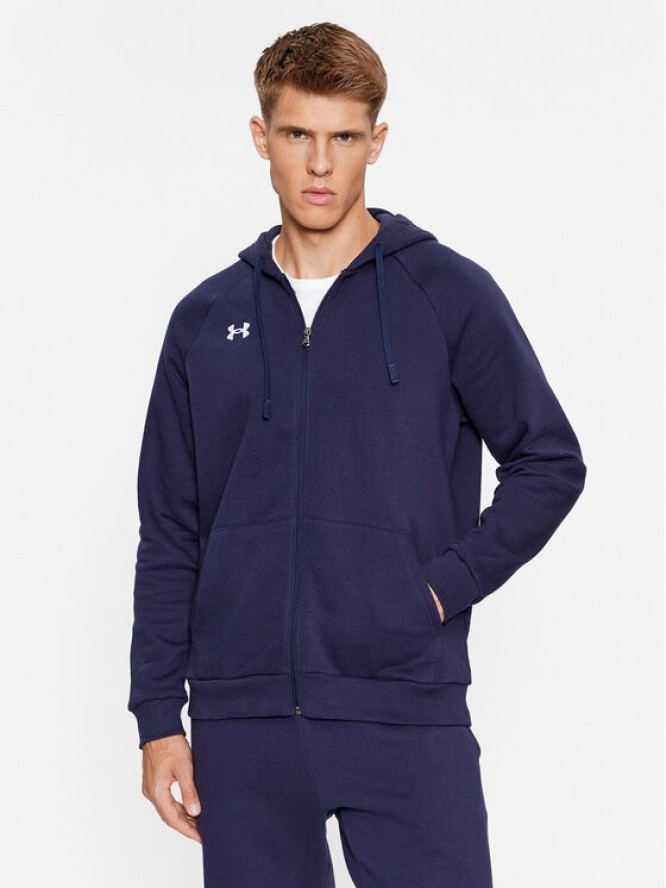 Under Armour Bluza Ua Rival Fleece Fz Hoodie 1379767 Granatowy Loose Fit