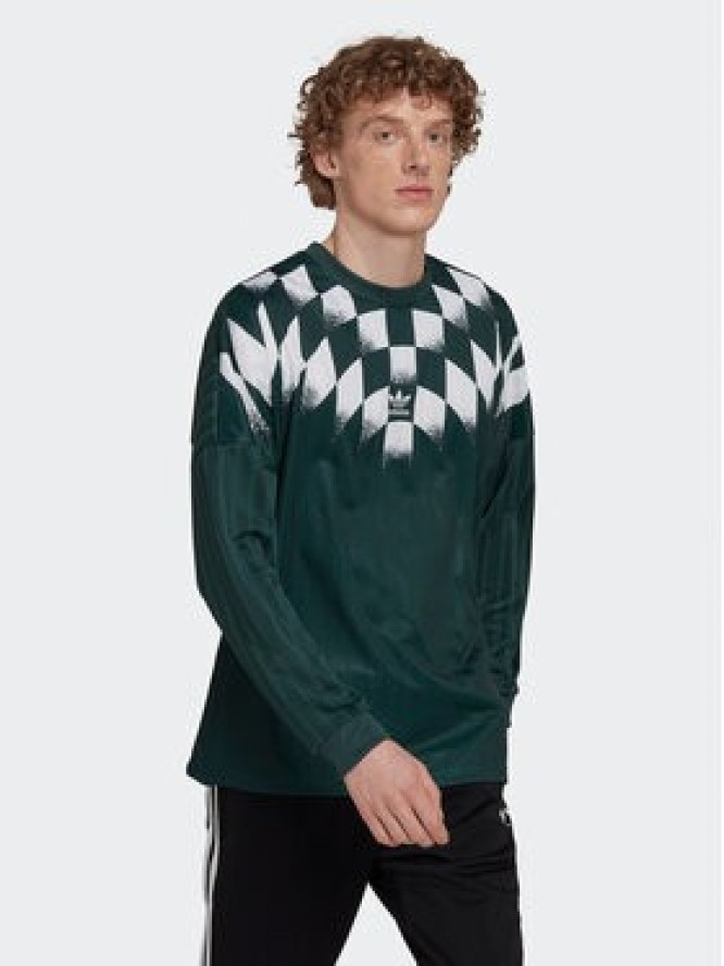 adidas Longsleeve Rekive Graphic HK7330 Zielony Loose Fit