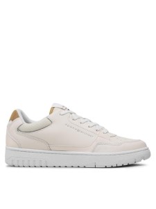 Tommy Hilfiger Sneakersy Basket Core Leather FM0FM04693 Écru