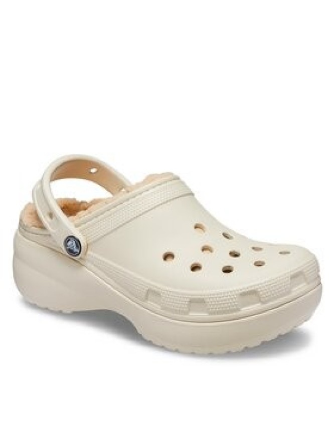 Crocs Klapki Crocs Classic Platform Lined Clog W 207938 Beżowy