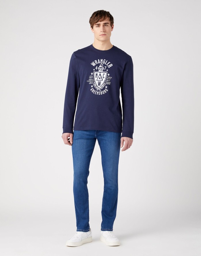 LEE AMERICANA TEE MĘSKA KOSZULKA Z DŁUGIM RĘKAWEM LONGSLEEVE NAVY 112341144