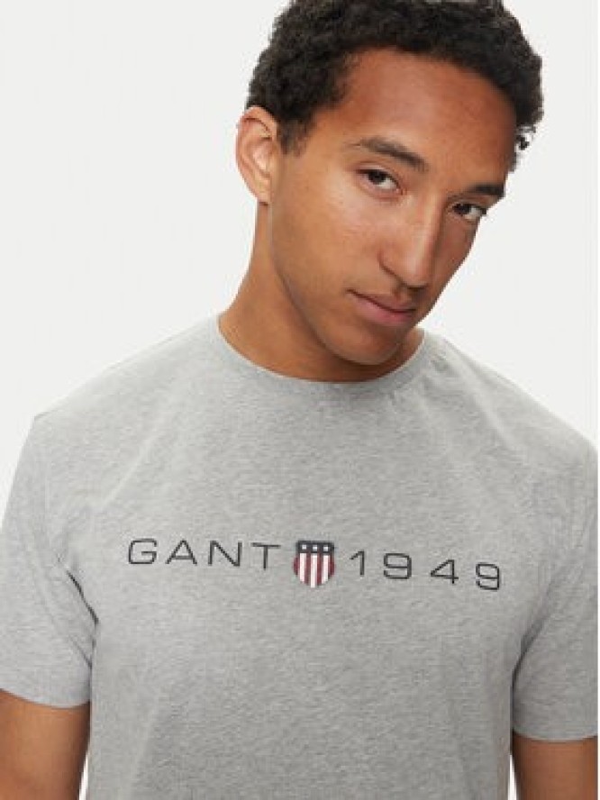 Gant T-Shirt Graphic 2003242 Szary Regular Fit