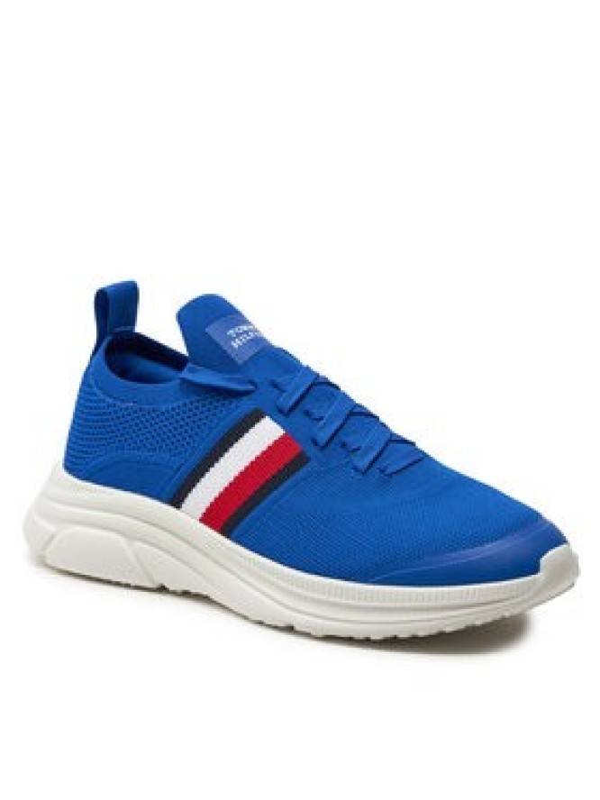 Tommy Hilfiger Sneakersy Modern Runner Knit Stripes Ess FM0FM04798 Niebieski