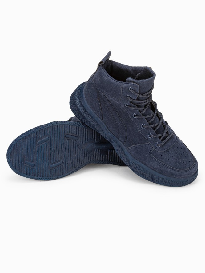 Buty męskie sneakersy wysokie - granatowe V5 T380 - 44