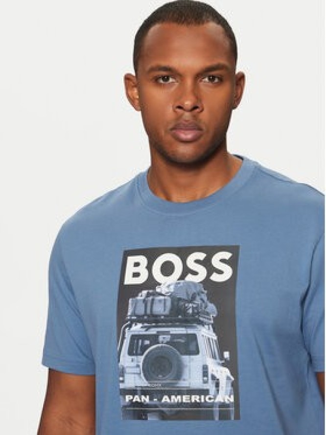 BOSS T-Shirt Te_Mextour 50535079 Niebieski Regular Fit