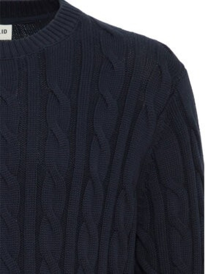 Solid Sweter 21107899 Granatowy Regular Fit