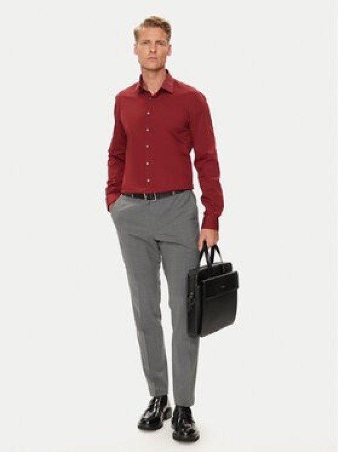 Calvin Klein Koszula K10K108229 Bordowy Slim Fit