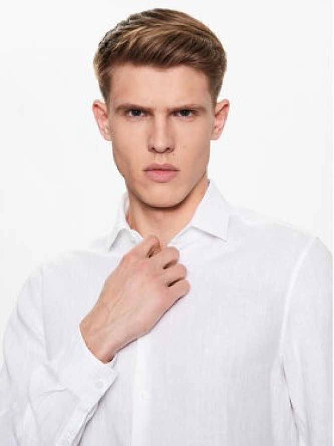 Calvin Klein Koszula Solid K10K109286 Biały Slim Fit