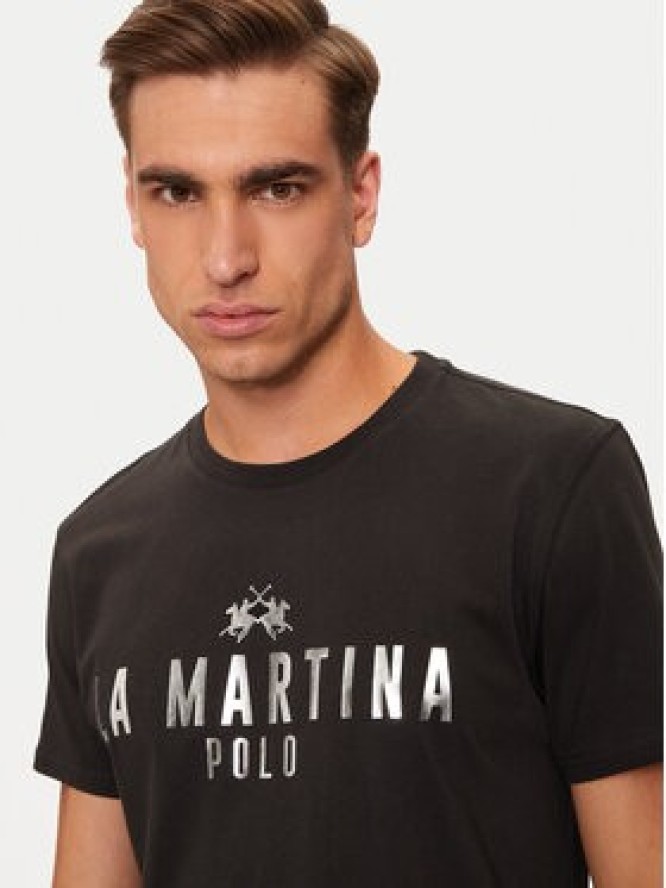 La Martina T-Shirt ZMR322 JS206 Czarny Regular Fit