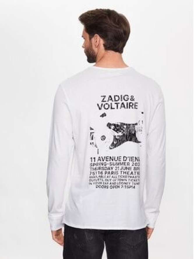 Zadig&Voltaire Longsleeve Monastir Guitare JMTN00227 Biały Regular Fit