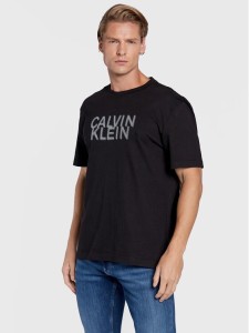 Calvin Klein T-Shirt Distorted K10K110113 Czarny Regular Fit