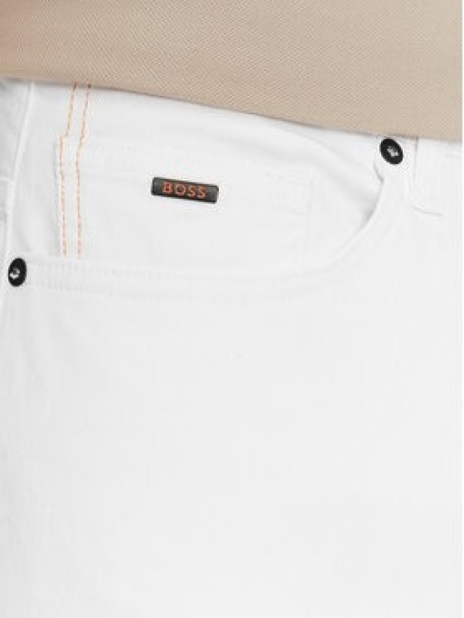 Boss Jeansy Delaware 50513487 Biały Slim Fit