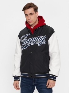 Tommy Jeans Kurtka bomber Letterman DM0DM17880 Czarny Regular Fit