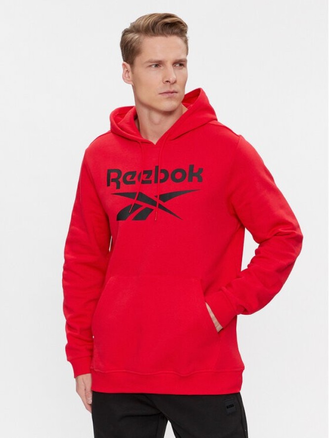 Reebok Bluza Identity Fleece Stacked Logo Pullover Hoodie IM3281 Czerwony