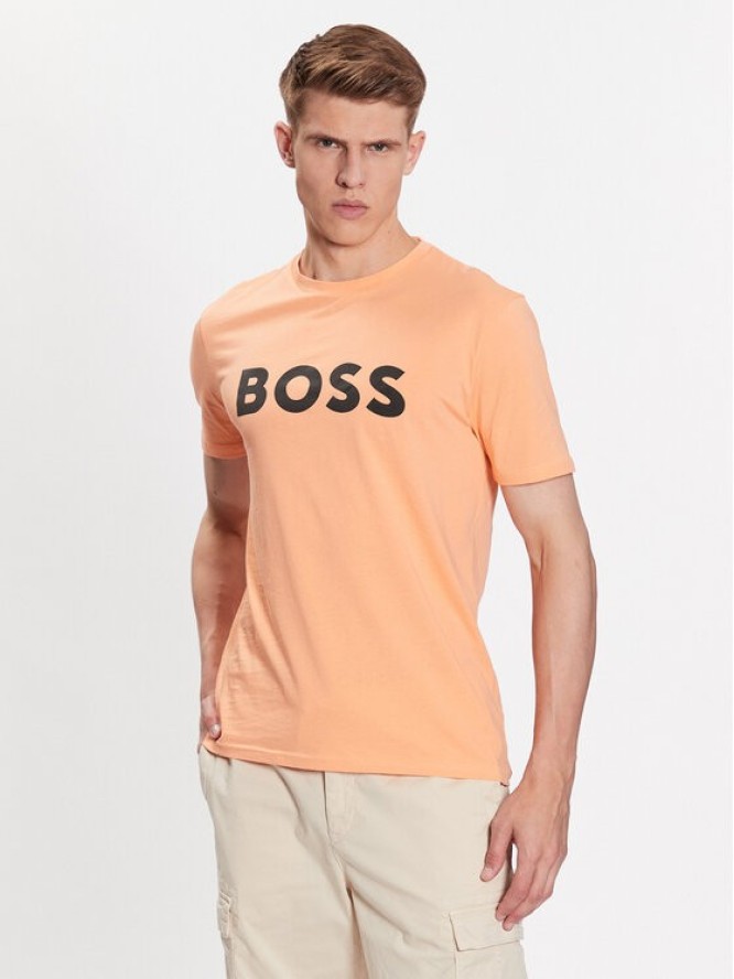 Boss T-Shirt 50481923 Pomarańczowy Regular Fit